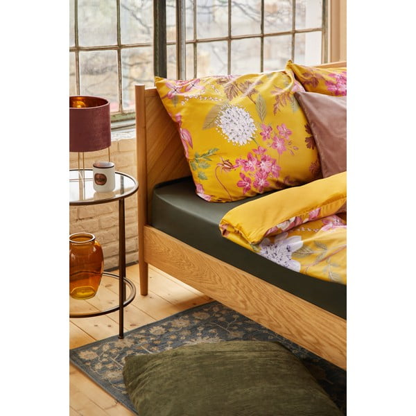 Kokvilnas satīna gultasveļa okera krāsā 200 x 200 cm Blossom - Bonami Selection-image-1