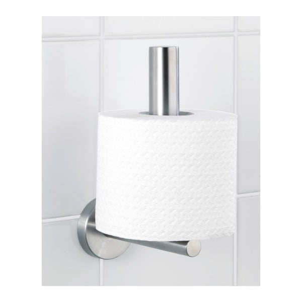 Matētas sudraba krāsas nerūsējošā tērauda sienas tualetes papīra turētājs Bosio – Wenko-image-1
