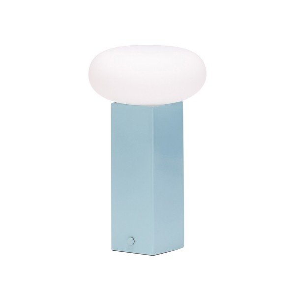 Zila metāla LED galda lampa ar regulējamu spilgtumu ar stikla abažūru (augstums 20 cm) Low – Hübsch