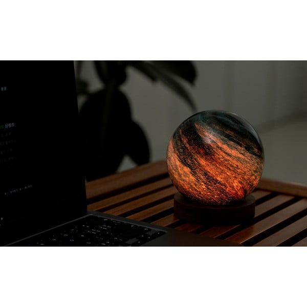 Tumši brūns/tumša dabīga toņa gaismas dekors ar USB ø 12 cm Stellar Ocean – Gingko-image-3