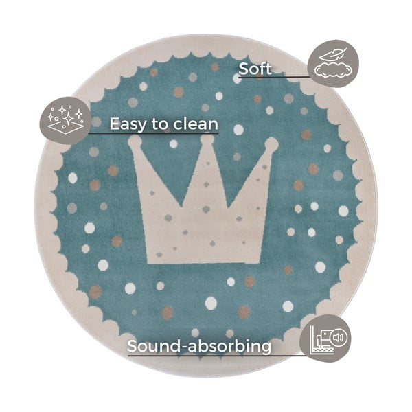 Zils bērnu paklājs ø 140 cm Crown – Hanse Home-image-4