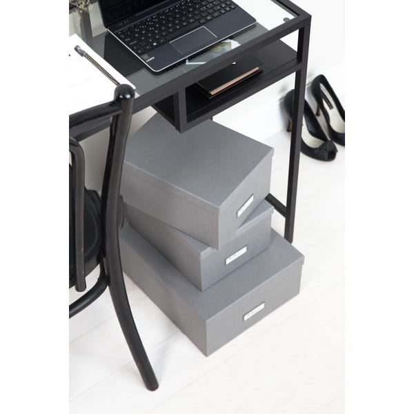 3 pelēku uzglabāšanas kastu komplekts Bigso-image-1