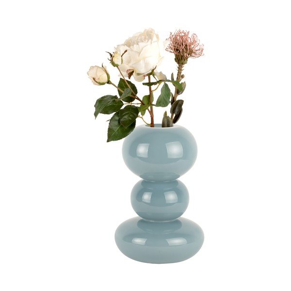 Zila stikla vāze Bubbles – PT LIVING-image-2