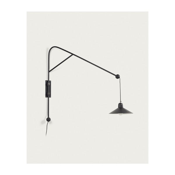 Melna sienas lampa ø 30 cm Eleazar – Kave Home-image-2