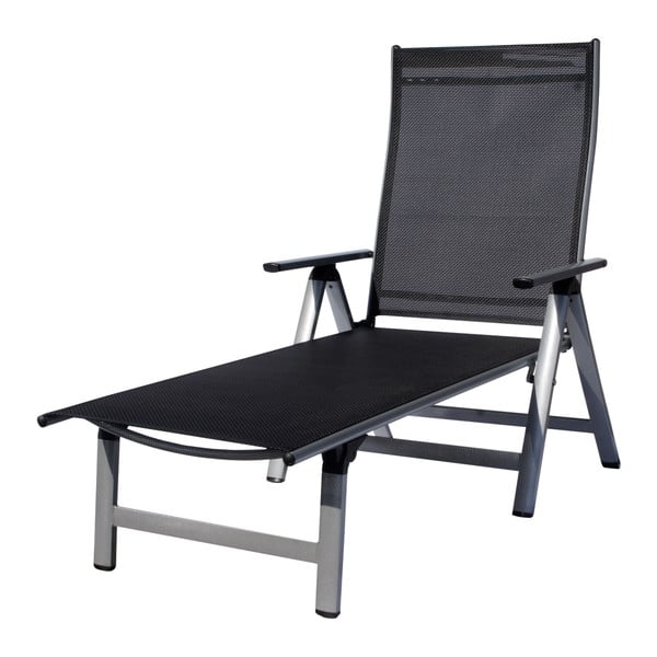 Melns/pelēks metāla saliekams dārza zvilnis London – Sun Garden-image-2