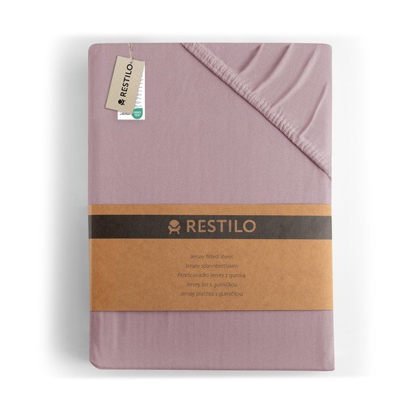 Dūmakaini rozā trikotāžas palags ar gumiju 90x200 cm Amber – Restilo-image-4