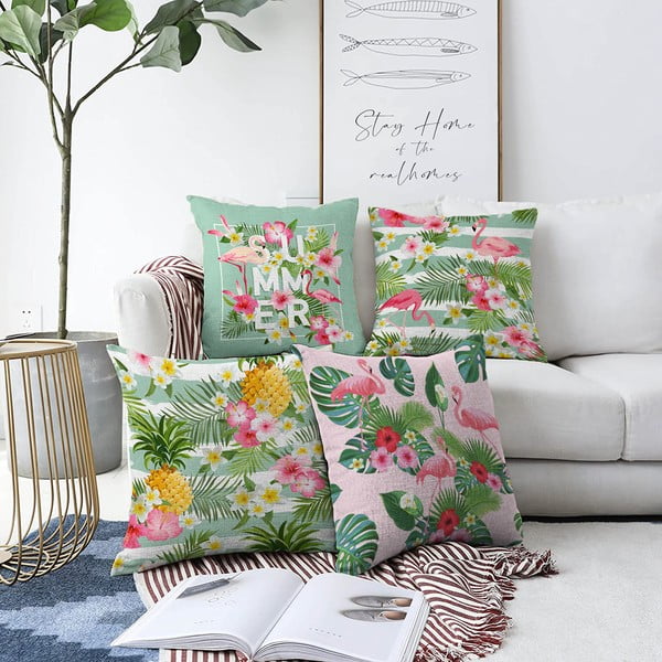 4 spilvendrānu komplekts Minimalist Cushion Covers Summer Vibes, 55 x 55 cm