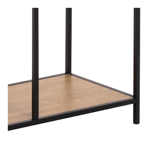 Melns/dabīga toņa grāmatplaukts ar ozolkoka imitāciju 77x185x35 cm Seaford – Actona-image-4