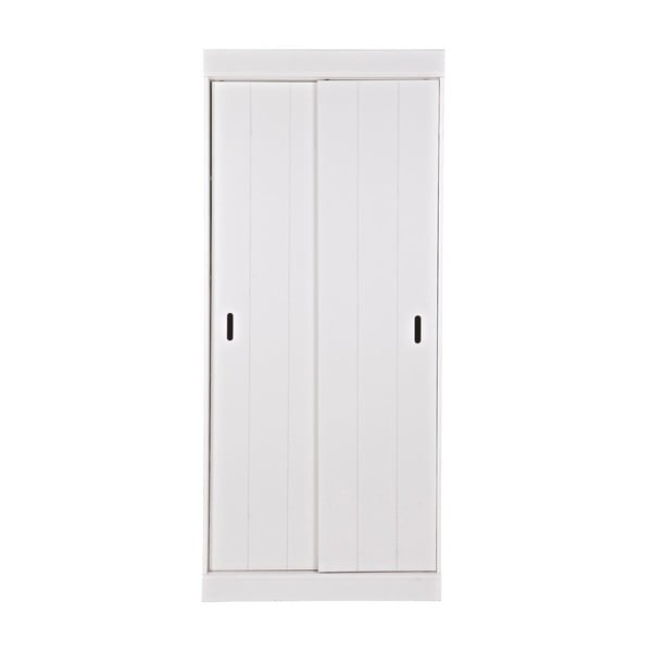 Balts koka skapis ar bīdāmām durvīm WOOOD Row