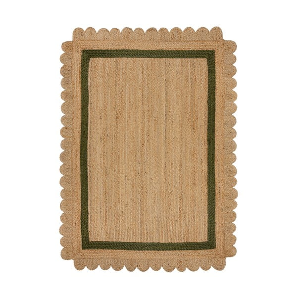 Tumši zaļš/dabīga toņa ar rokām darināts džutas paklājs 120x170 cm Grace Green – Flair Rugs