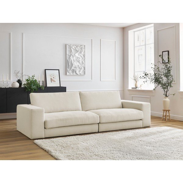 Bēšs velveta dīvāns 274 cm Leonard – Bobochic Paris-image-1