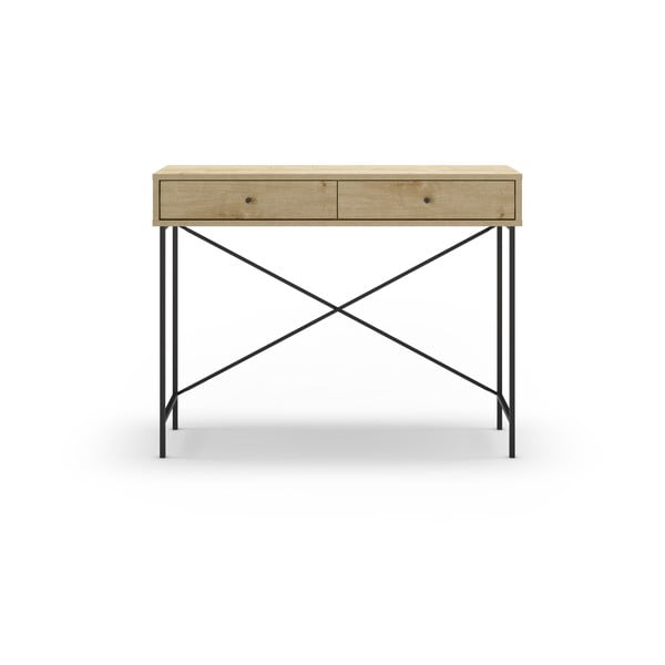 Dabīga toņa konsoles galds ar ozolkoka imitācijas galda virsmu 35x110 cm Titan – Marckeric-image-4