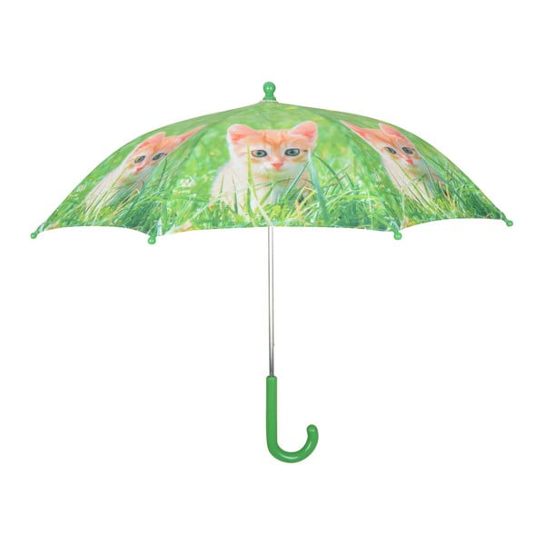 Zaļš lietussargs ar kaķa apdruku Esschert Design Animals