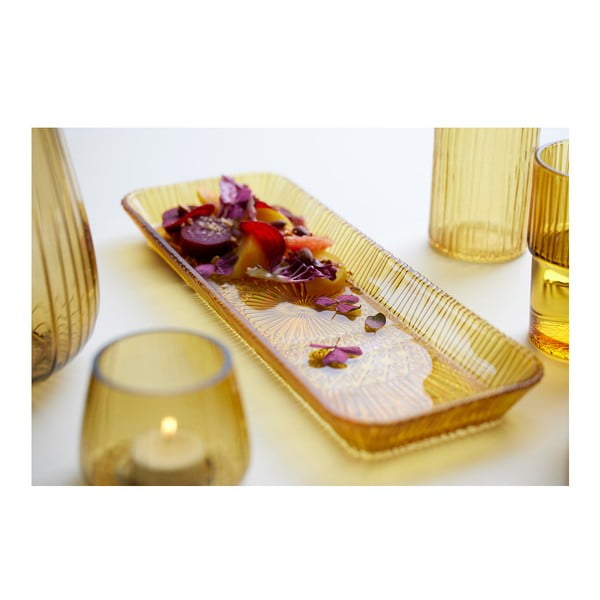 Oranžs stikla servēšanas šķīvis 14x38 cm Kusintha – Bitz-image-4