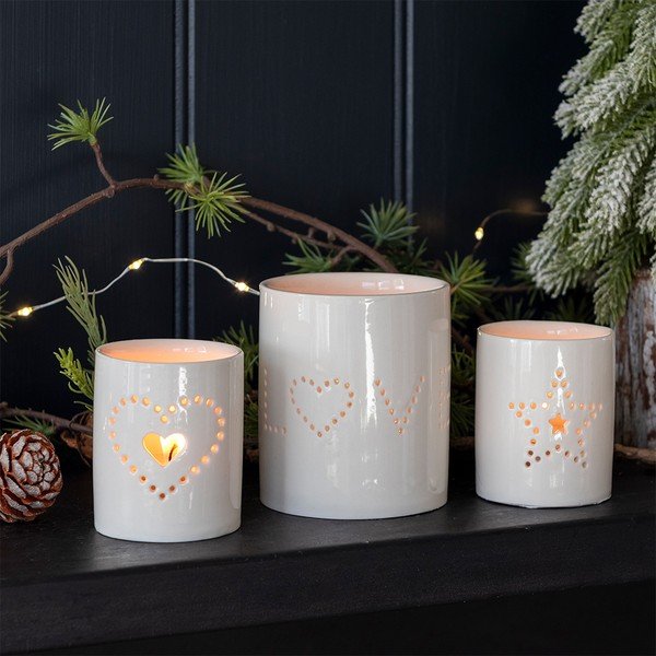 Keramikas svečturis tējas svecītēm Heart – Rex London-image-1