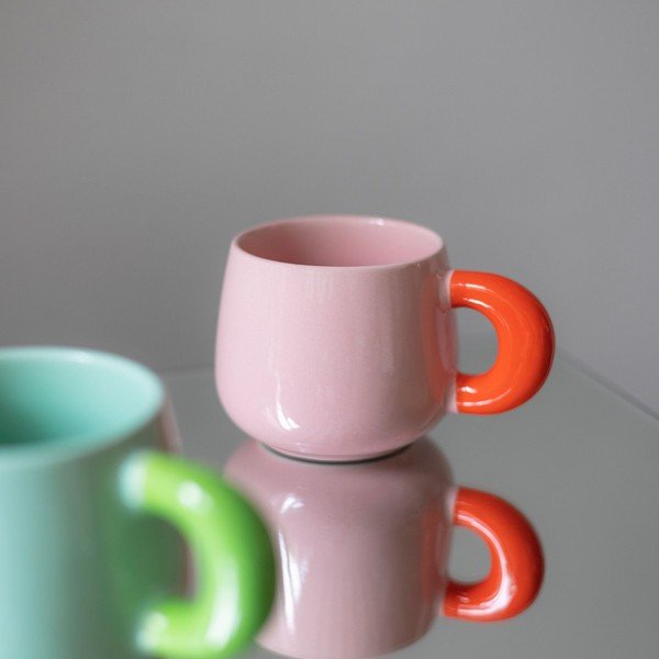 Rozā krūze no sintētiskā kaula porcelāna 470 ml Coco – ONA-image-1