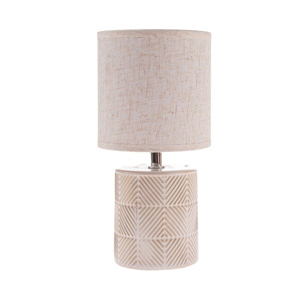 Bēša keramikas galda lampa ar auduma abažūru (augstums 27 cm) Anita – Dakls