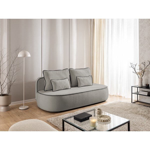 Melns/pelēks samta salokāms/ar uzglabāšanas vietu dīvāns 210 cm Saga – Ropez-image-2