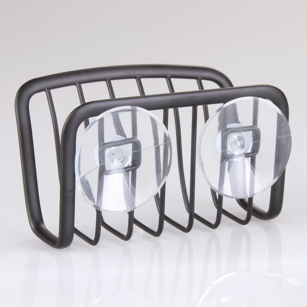 Melns metāla turētājs ar piesūcekņiem iDesign Axis, 6,5 x 14 cm-image-1