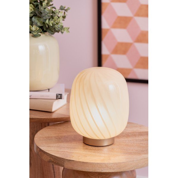 Gaiši dzeltena galda lampa ar stikla abažūru (augstums 20 cm) Summer Globe – Leitmotiv-image-1