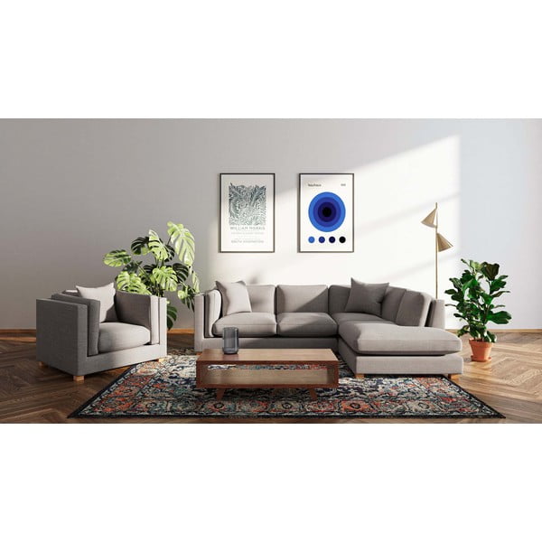 Gaiši pelēks stūra dīvāns (ar labo stūri) Pomo – Ame Yens-image-1