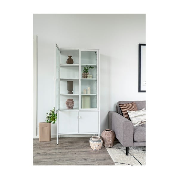 Balta metāla vitrīna 80x180 cm Brisbane – House Nordic-image-4