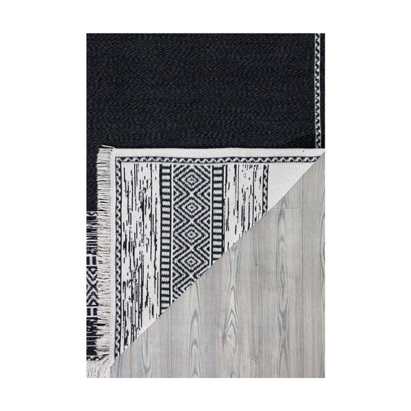 Melni balts kokvilnas paklājs Oyo home Duo, 120 x 180 cm-image-4