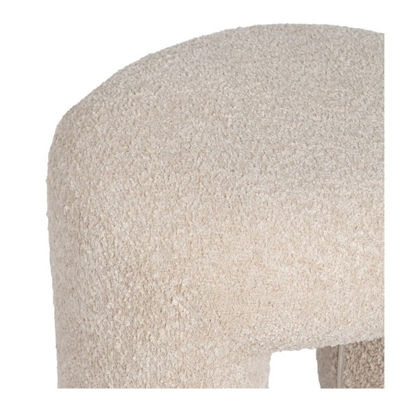 Bēšs pufs no buklē auduma Suave – Ixia-image-3