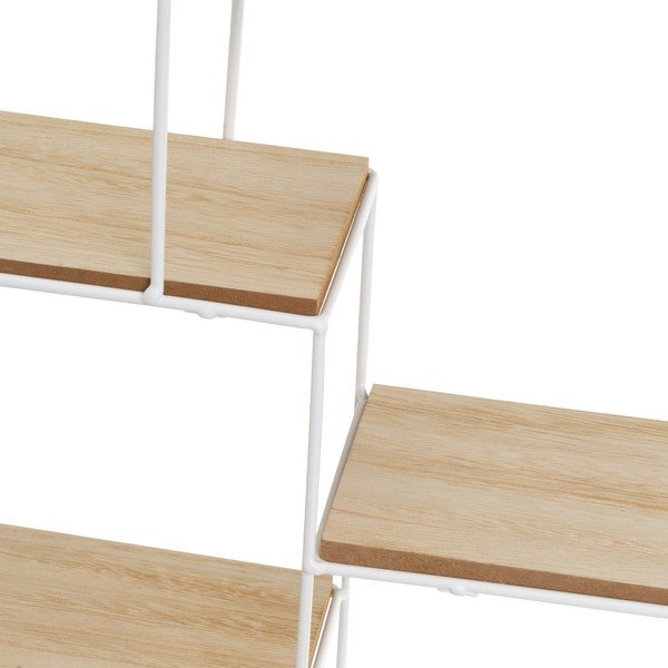 Balts/dabīga toņa daudzlīmeņu sienas plaukts 50 cm – Casa Selección-image-2