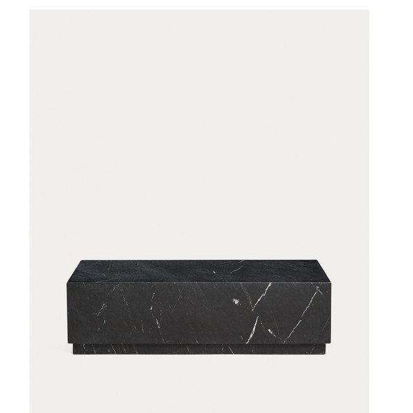 Melns marmora žurnālgaldiņš 50x100 cm Sorein – Kave Home-image-3