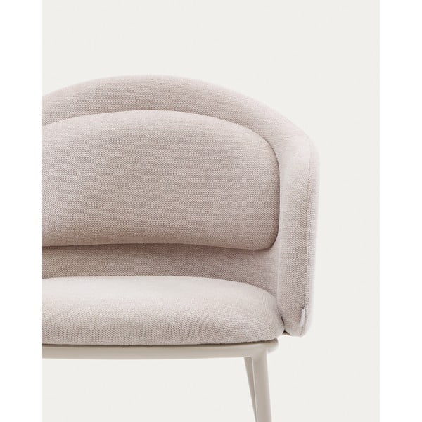 Bēšs polsterēts ēdamistabas krēsls ar roku balstiem Minda – Kave Home-image-4