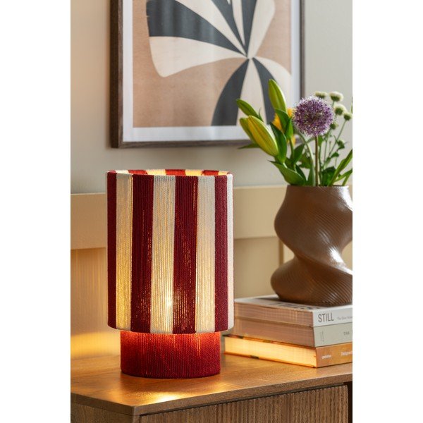 Sarkana/balta no virves galda lampa (augstums 35 cm) Vienna Stripes – Leitmotiv-image-1