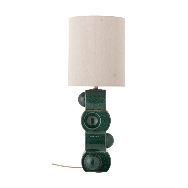 Zaļa/krēmkrāsas keramikas galda lampa ar auduma abažūru (augstums 68 cm) Brady – Bloomingville-image-4
