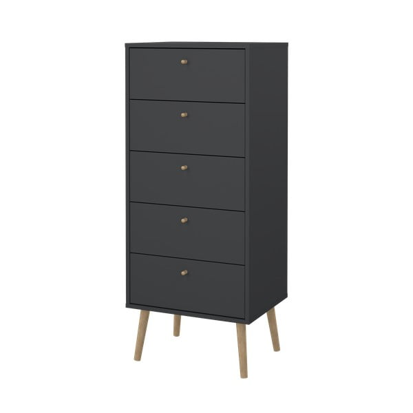 Antracīta pelēka augsta kumode 50x120 cm Bodo – Tvilum-image-4