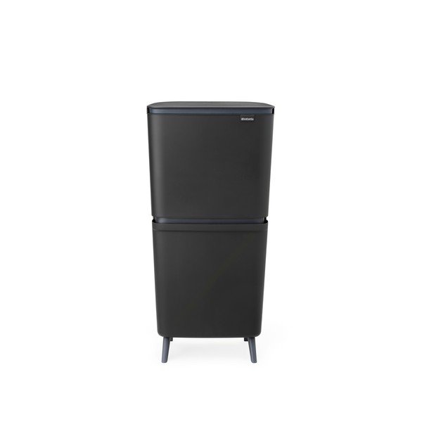 Tumši pelēka atkritumu šķirošanas plastmasas atkritumu tvertne 20+25 l SortUp Recycle Hi – Brabantia-image-4