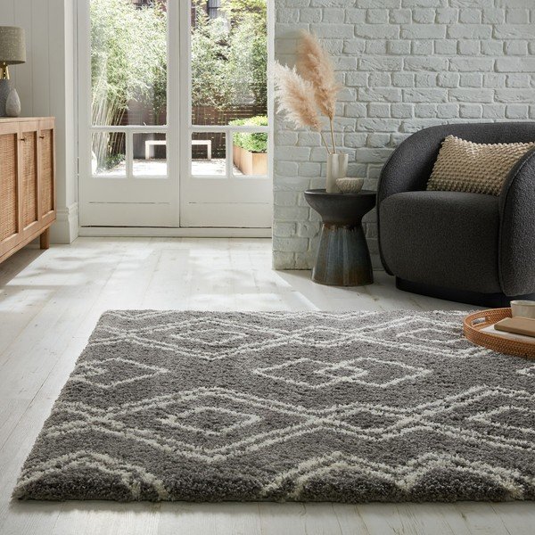 Pelēks paklājs 200x290 cm Atlas Berber – Flair Rugs-image-1