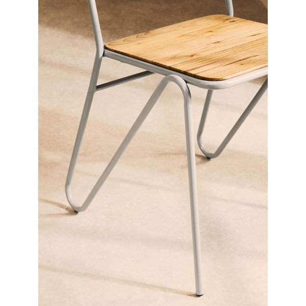 Pelēks/dabīga toņa gobas masīvkoka pusdienu krēsls District – Premier Housewares-image-4