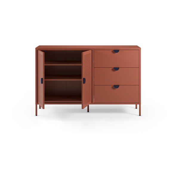 Terakotas oranža metāla kumode 140x90x40 cm Sayla – Marckeric-image-1