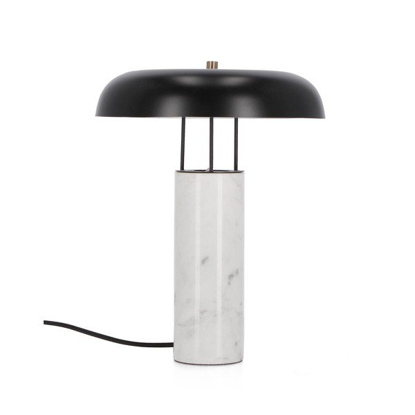 Melnbalta marmora galda lampa ar metāla abažūru (augstums 33 cm) Kaithal – Bizzotto