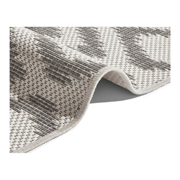Pelēks un krēmkrāsas āra paklājs NORTHRUGS Isle, 70 x 200 cm-image-3