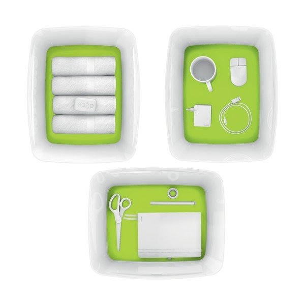 Balta un zaļa uzglabāšanas kaste ar vāku Leitz MyBox, tilpums 18 l-image-2