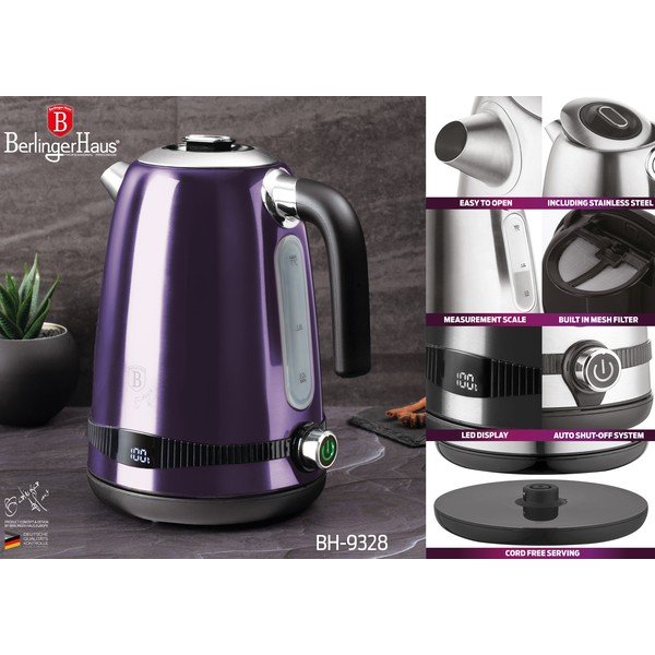 Violeta tējkanna 1,7 l Purple Metallic Line – BerlingerHaus-image-3