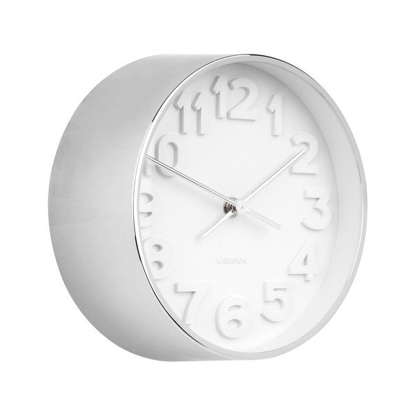 Sienas pulkstenis ar sudraba detaļām Karlsson Stout, ⌀ 22 cm-image-1