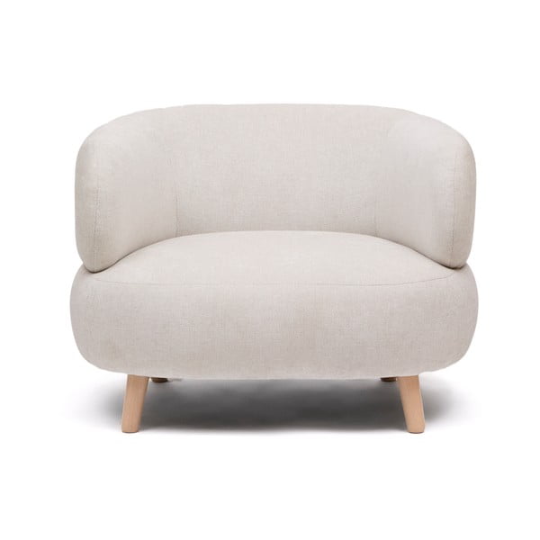 Bēšs atpūtas krēsls no šenila auduma Luisa – Kave Home-image-2