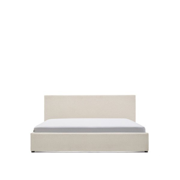 Bēša polsterēta divvietīga gulta ar veļas kasti ar redelēm 180x200 cm Nahiri – Kave Home-image-3