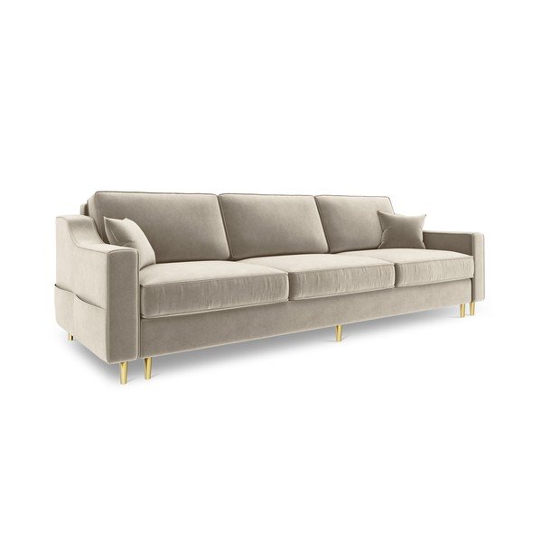 Smilškrāsas trīsvietīgs izlaižamais dīvāns ar uzglabāšanas vietu Mazzini Sofas Marigold-image-3