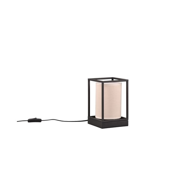 Matēti melna/bēša galda lampa (augstums 22 cm) Ross – Trio