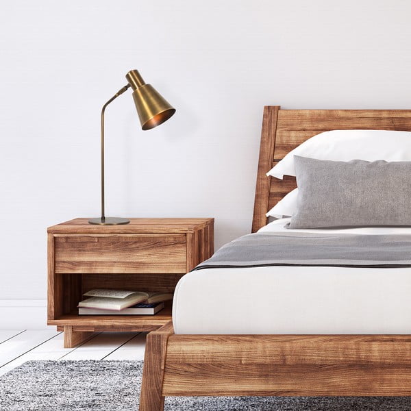 Zelta krāsas galda lampa ar metāla abažūru (augstums 50 cm) Kem – Opviq lights-image-2