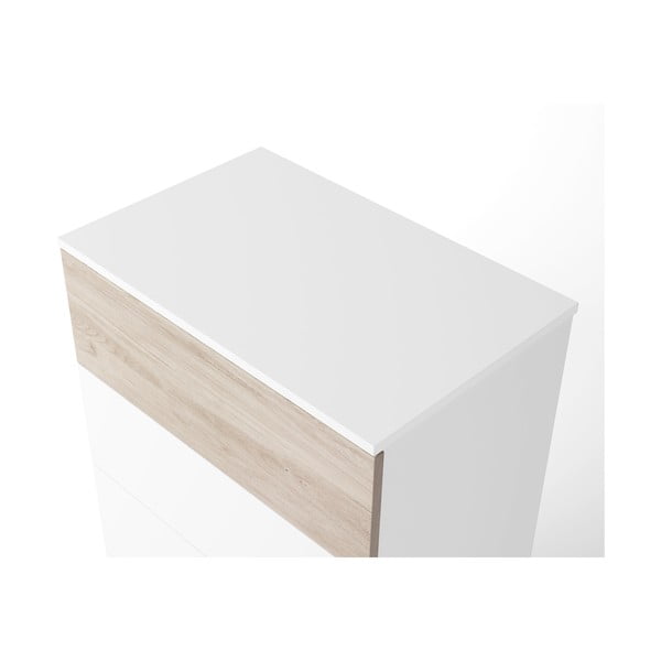 Balta augsta kumode ar ozolkoka imitāciju 62x111 cm Sahara – Marckeric-image-4