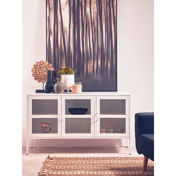 Balta tērauda vitrīna 140x80x45 cm Acier – Premier Housewares-image-1